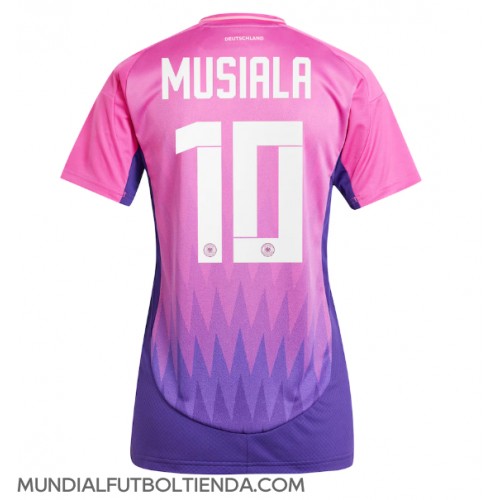 Camiseta Alemania Jamal Musiala #10 Segunda Equipación Replica Eurocopa 2024 para mujer mangas cortas